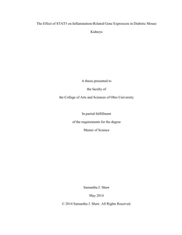The Effect of STAT5 on Inflammation-Related Gene Expression in Diabetic Mouse