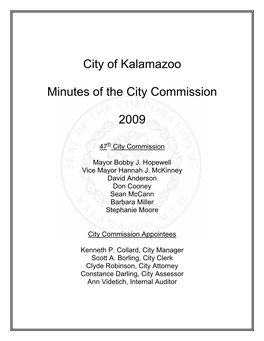 2009 City Commission Minutes
