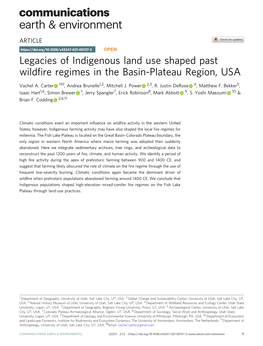 Legacies of Indigenous Land Use Shaped Past Wildfire Regimes in The