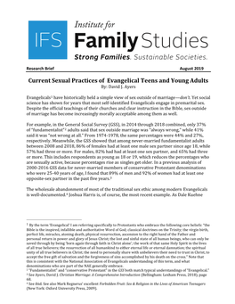 Current Sexual Practices of Evangelical Teens and Young Adults By: David J