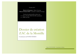 Dossier De Création ZAC De La Montille Commune De FONTANNES