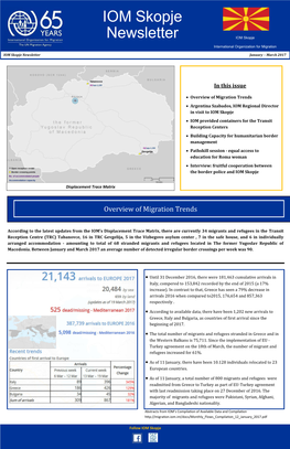 IOM Skopje Newsletter January – March ��