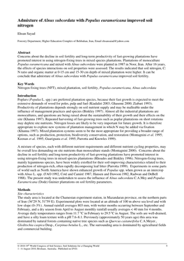 Admixture of Alnus Subcordata with Populus Euramericana Improved Soil Nitrogen