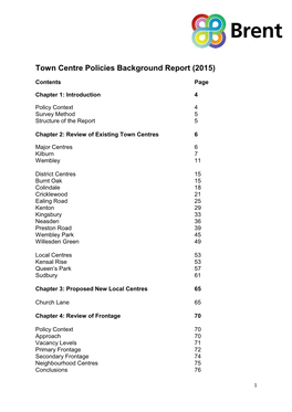 Town Centre Policies Background Report (2015)