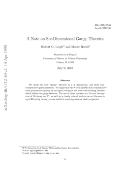 A Note on Six-Dimensional Gauge Theories
