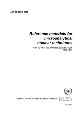 Reference Materials for Microanalytical Nuclear Techniques