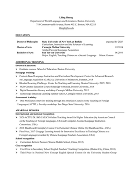 Liling Huang's CV