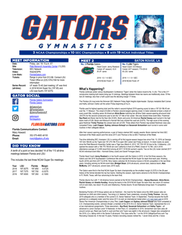 MEET INFORMATION GATOR SOCIAL DID YOU KNOW MEET 2 BATON ROUGE, LA. What's Happening?