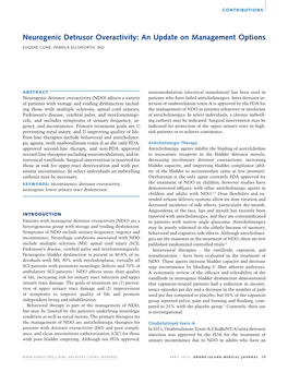 Neurogenic Detrusor Overactivity: an Update on Management Options