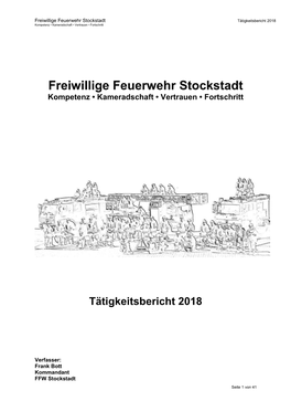 Tätigkeitsbericht 2018 Kompetenz • Kameradschaft • Vertrauen • Fortschritt