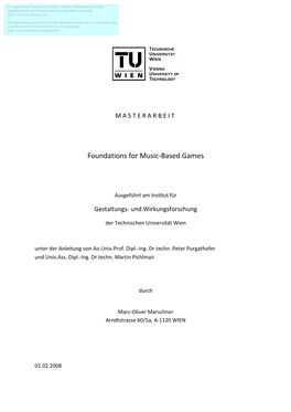 Foundations for Music-Based Games