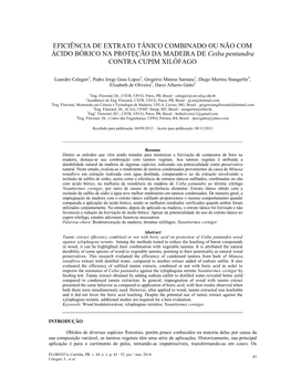 Eficiência De Extrato Tânico E/Ou Ácido Bórico Na