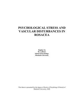 Psychological Stress and Vascular Disturbances in Rosacea