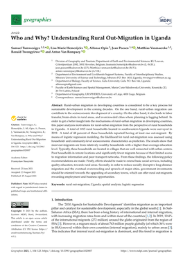 Who and Why? Understanding Rural Out-Migration in Uganda