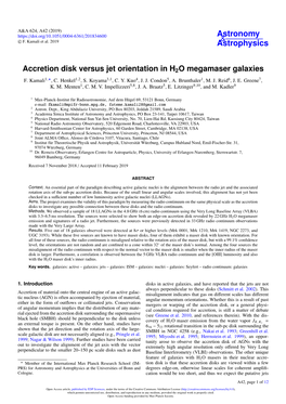 Accretion Disk Versus Jet Orientation in H2O Megamaser Galaxies F