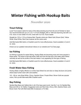 Winter Fishing with Hookup Baits