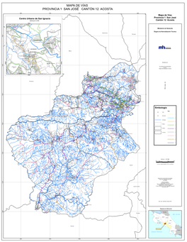 Mapa De Vías Provincia 1 San José Cantón 12 Acosta