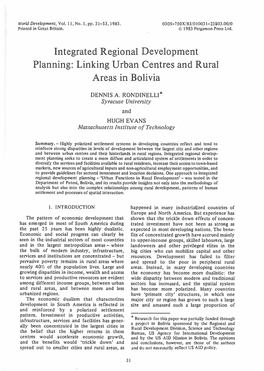 Linking Urban Centres and Rural Areas in Bolivia