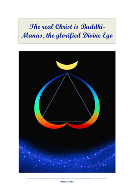 The Real Christ Is Buddhi-Manas, the Glorified Divine Ego V