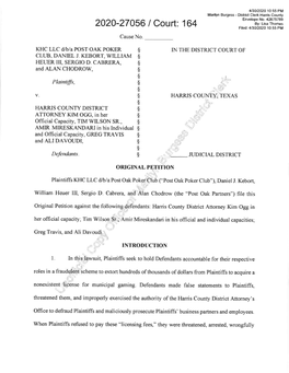 2020-27056 / Court: 164 By: Lisa Thomas Filed: 413012020 1 0:55 PM