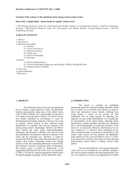 6269 Variation of the Response to the Optokinetic Drum Among Various Strain