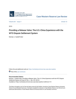 The US-China Experience with the WTO Dispute Settlement System