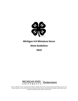 Michigan 4-H Miniature Horse Show Guidelines 2019