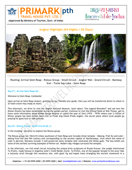 Angkor Highlight (04 Nights / 05 Days)