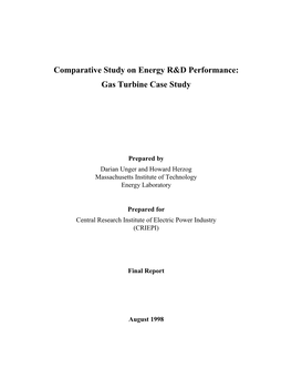 Comparative Study on Energy R&D Performance: Gas Turbine Case