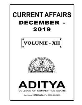 Current Affairs December - 2019