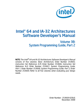 Intel® 64 and IA-32 Architectures Software Developer's Manual