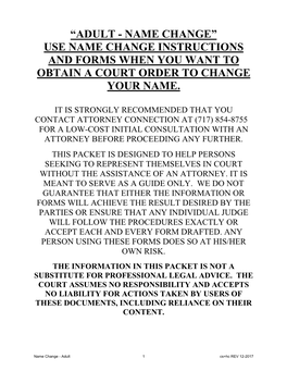 Legal Name Change York County