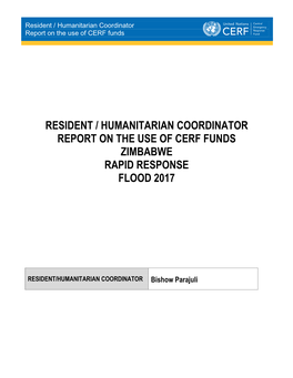 Resident / Humanitarian Coordinator Report on the Use of CERF Funds