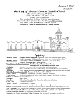 Our Lady of Lebanon Maronite Catholic Church Epiphany