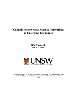 Capabilities for Mass Market Innovations in Emerging Economies