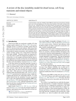 A Review of the Disc Instability Model for Dwarf Novae, Soft X-Ray Transients and Related Objects a J.M