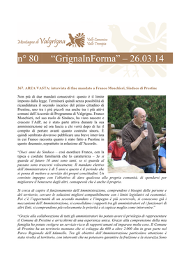 N° 80 “Grignainforma” – 26.03.14