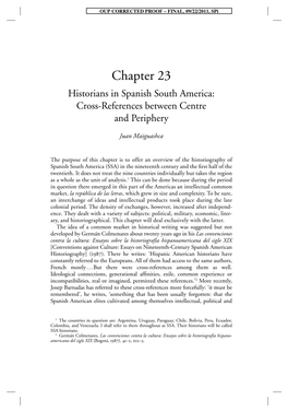 Chapter 23 Historians in Spanish South America: Cross-References Between Centre and Periphery