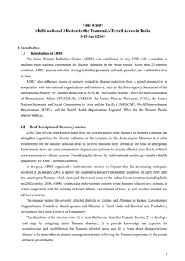 Multi-National Mission to the Tsunami Affected Areas in India 8-13 April 2005