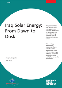 Iraq Solar Energy: from Dawn to Dusk