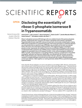 Disclosing the Essentiality of Ribose-5-Phosphate Isomerase B In