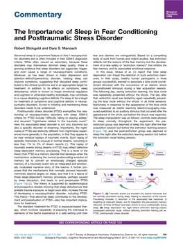 The Importance of Sleep in Fear Conditioning and Posttraumatic Stress Disorder