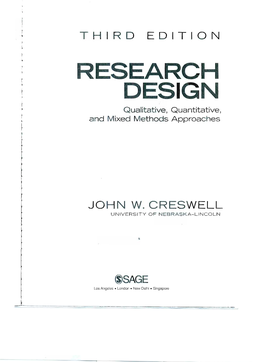 RESEARCH DESIGN Qualitative, Quantitative, and Mixed Methods Approaches