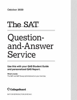 The SAT. Question­ And-Answer Service