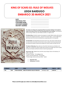 King of Scars 02: Rule of Wolves I Leigh Bardugo