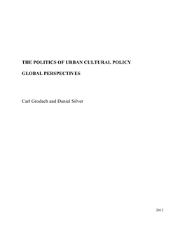 The Politics of Urban Cultural Policy Global