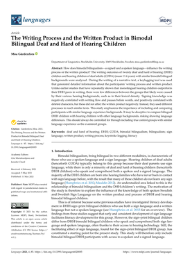 The Writing Process and the Written Product in Bimodal Bilingual Deaf and Hard of Hearing Children