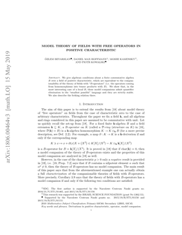 Model Theory of Fields with Free Operators in Positive Characteristic