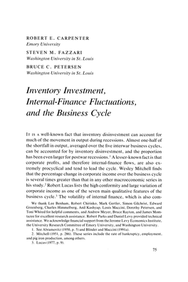 Inventory Investment, Internal-Finance Fluctuations, and the Business Cycle