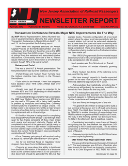 NEWSLETTER REPORT April 20, 2012 Published Bi-Monthly PO Box 68, Chatham, N.J